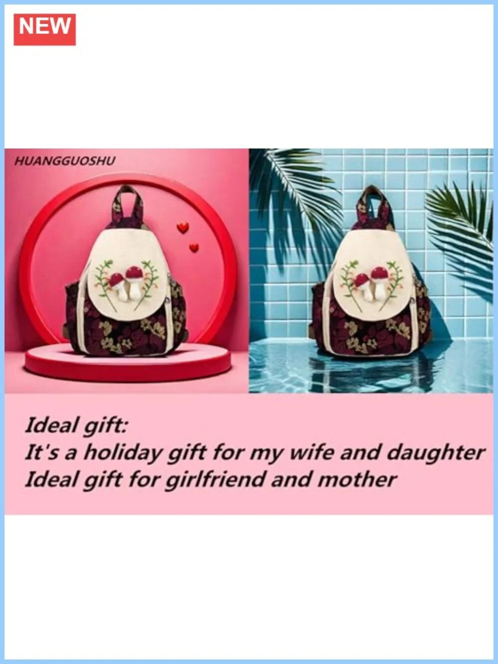 Women's Retro Canvas Backpack with 3D Design for Daily Commuting